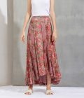 Floral print panelled & godet Maxi Skirt with Hi-low hem - Image 2