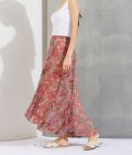 Floral print panelled & godet Maxi Skirt with Hi-low hem - Image 3