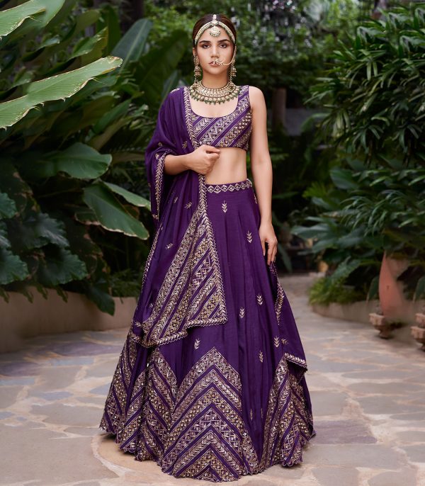 Purple chevron lehenga