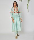 Floral Tunic with Multicoloured Embroidery
