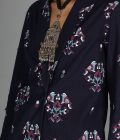Bird Print Dark Blue Denim Pant Suit. - Image 3
