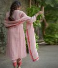 Light pink Gulkera embroidered kurta set - Image 2