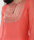 Coral kurta set - Image 3