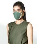 Sage Green Corded Colour Block Mask - Image 2
