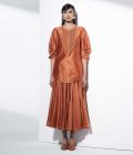 Sthana Tan Shirt in Chanderi