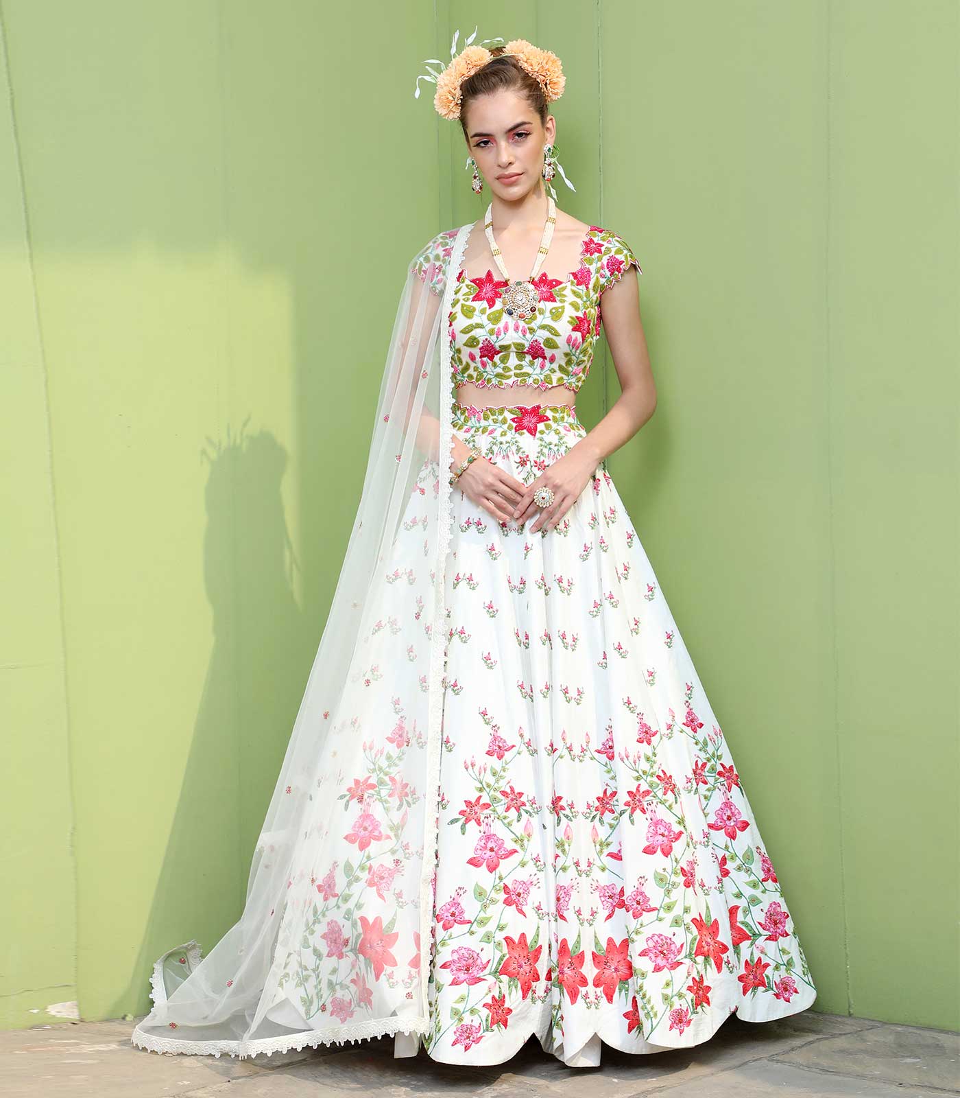 Charming White-pink Lehenga Choli for Women Readytowear in USA ,  Freeshipping Indiangeorgettewith Sequins and Thread Embroidery Work Lehenga  - Etsy