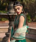 Forest Green Anemone Lehenga, - Image 3