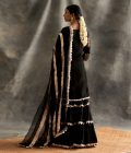 Black chevron organza chanderi kurta - Image 2