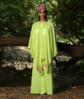 Totiya lime tunic paired with wide leg pant
