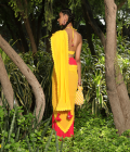 Coral pre-pleated saree - Image 2