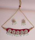 Pink choker with kundan set - Image 2