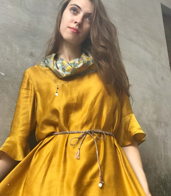 Mustard cowl neck kurta dress - Image 2