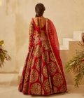 Red Circle Bridal Lehenga - Image 2