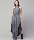 Grey drape jumpsuit
