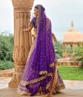 Purple banarsi bridal lehenga set - Image 2