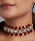 Beaded Choker With Red Onyx Tumbles - Image 2