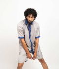 Grey-Blue Collar Colorblocked Shirt - Image 3