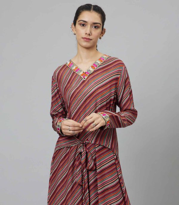 Bohemian stripe print tunic set - Image 3