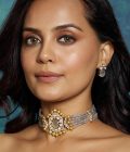 Grey & Golden Polki Choker Set - Image 3