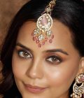Radiant Pink & White Maang Tikka - Image 3