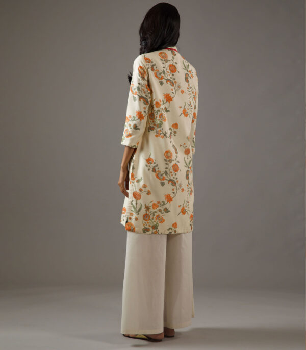 Chanderi silk small placement printed tunic set - Image 2