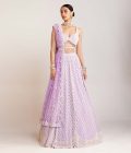 Lilac pearl drop lehenga set - Image 3