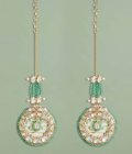 Green Jade Stone Studded Drop Earrings