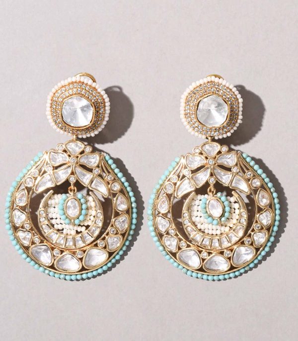 Polki And Pearl Drop Earrings