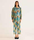 Brushstroke Print Vintage Shirt & Pant Co-Ord Set