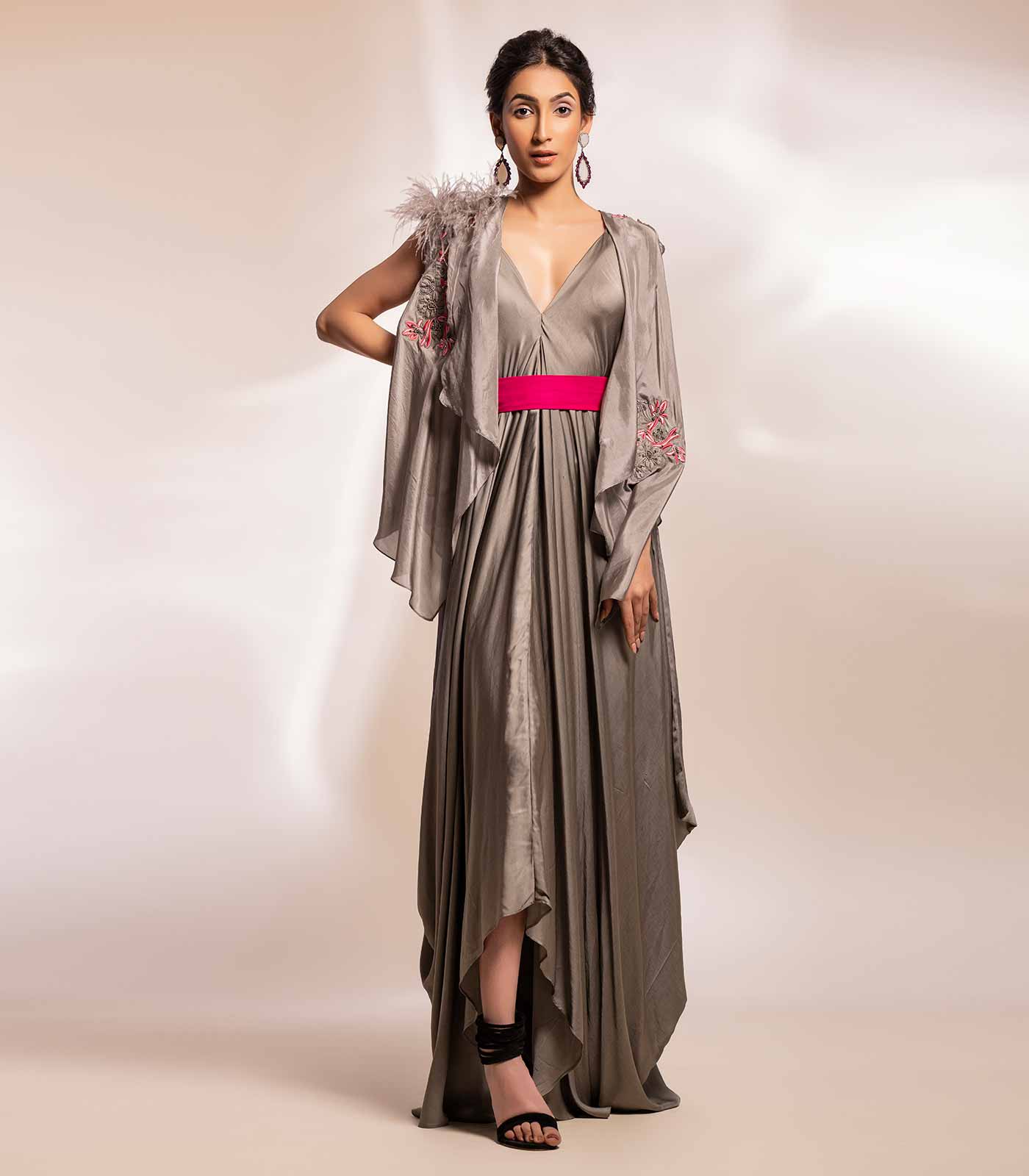 One Shoulder Drape Dress – Tifara