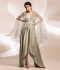 Drape dress with a cape