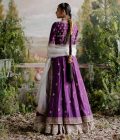 Purple jacket with ivory lehenga - Image 2