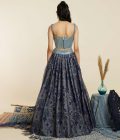 Blue textured bustier teamed with skirt - Image 2