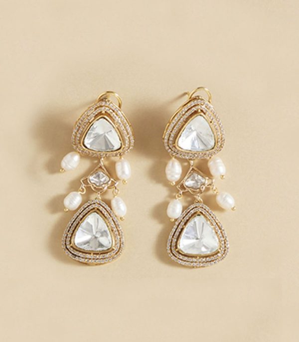 Polki & Pearl Drops Earring