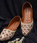 Carisaa Embroidered Pink Juttis for Women