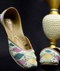 Shadleen Embroidered White Juttis for Women