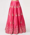 Hot pink embroidered lehenga with dupatta - Image 5