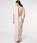 Blush pink embroidered saree - Image 4