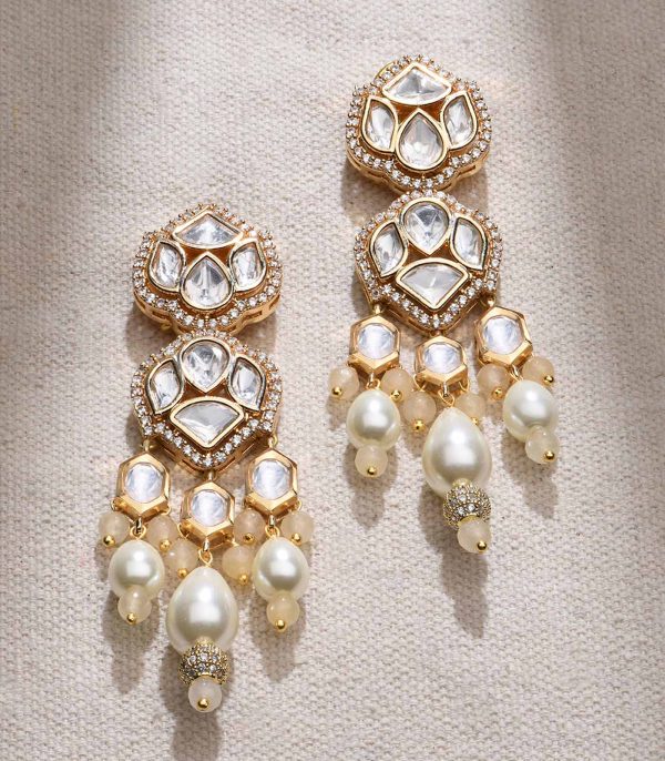 Gleamful Golden Dangler Earrings