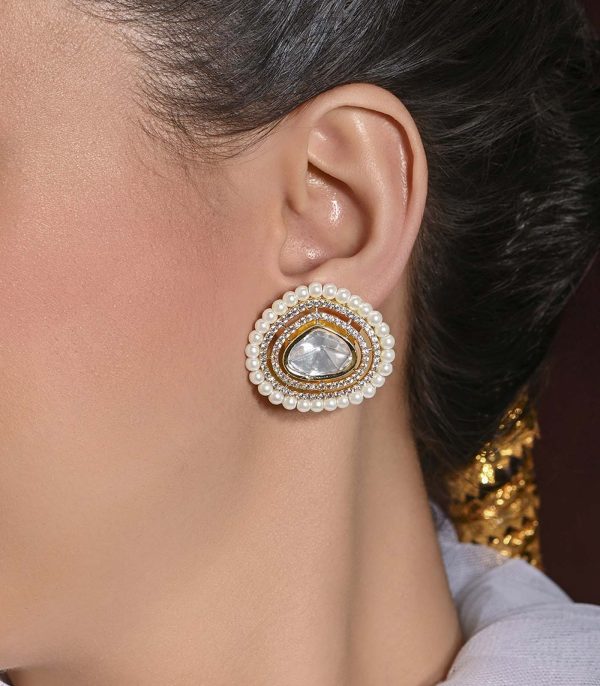 Wondrous White Stud Earrings - Image 3