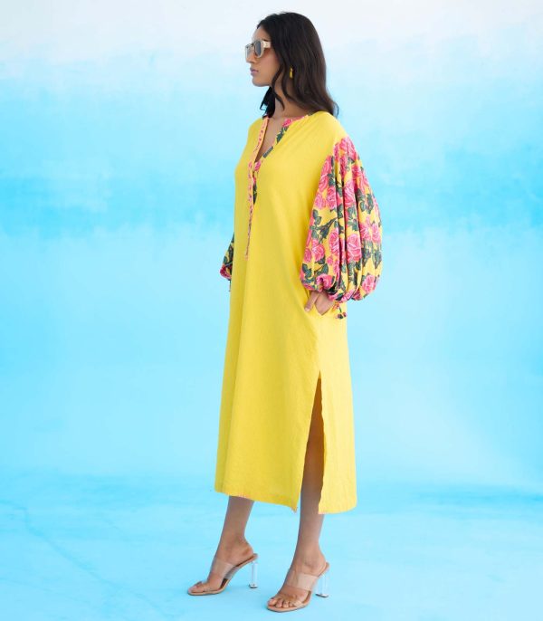 Yellow A-Line dress - Image 3