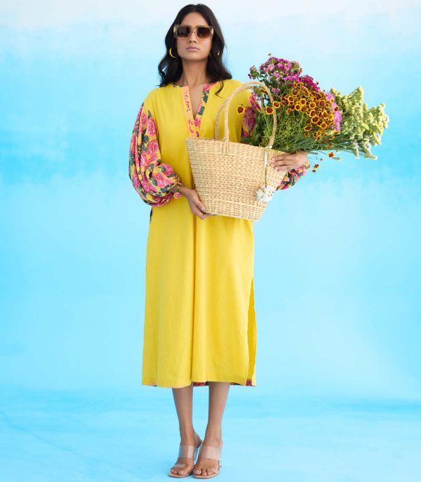 Yellow A-Line dress