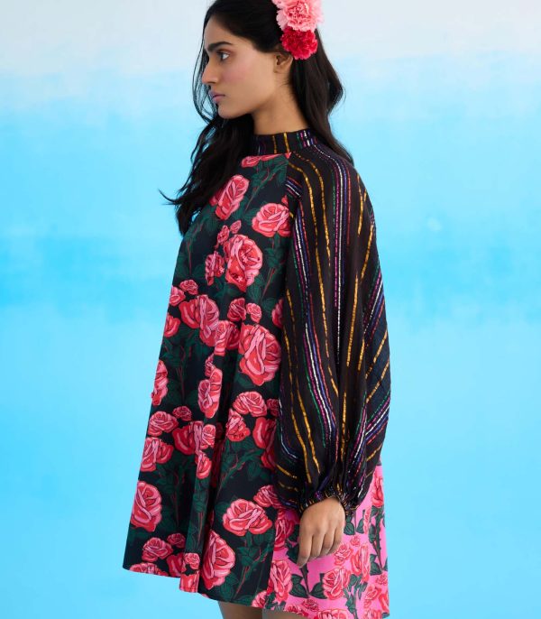 Black rose shift dress - Image 3