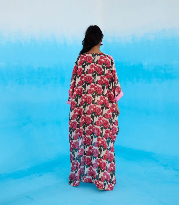 Pink stripes hi-low kaftan - Image 3