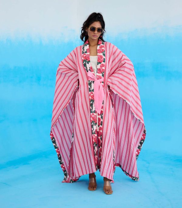 Pink stripes overgarment
