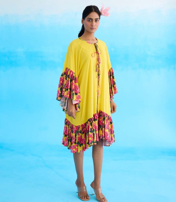 Yellow vintage rose dress - Image 3