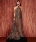 BLACK & WHITE BYZANTINE HALTER MAXI DRESS
