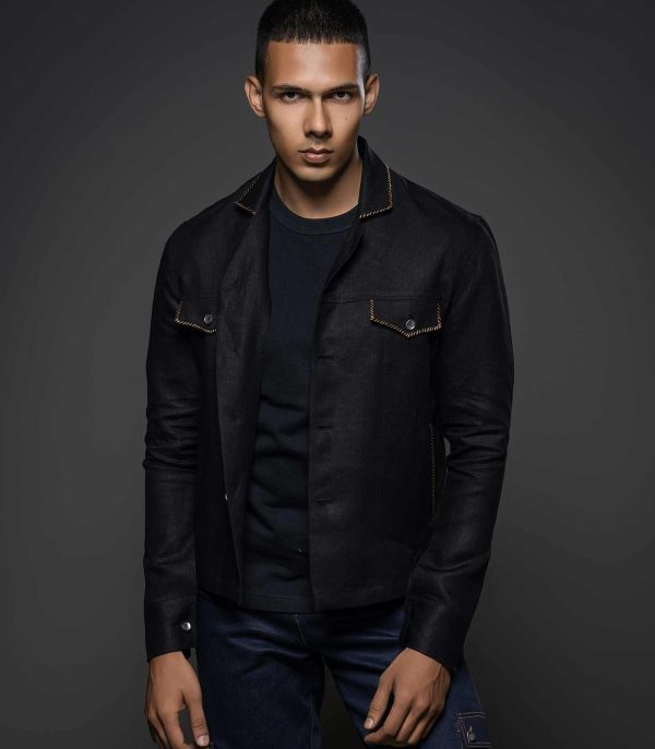 BLACK LINEN JACKET - Image 2