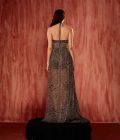 BLACK & WHITE BYZANTINE HALTER MAXI DRESS - Image 2