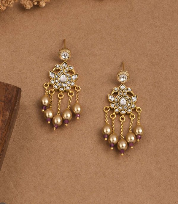 Ruby Pearl Jadau Danglers